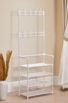 Living and Home 4 Tier Shoe Rack with Coat Hanger thumbnail 6
