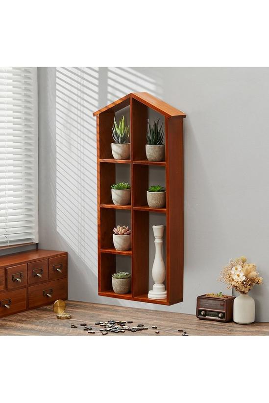 Living and Home Wall Mounted Wooden Storage Cabinet Organizer Shelf 1
