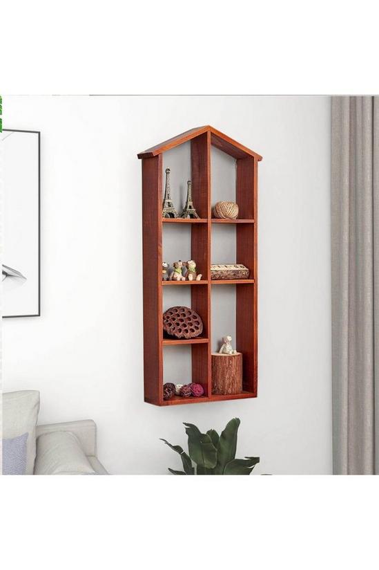 Living and Home Wall Mounted Wooden Storage Cabinet Organizer Shelf 3