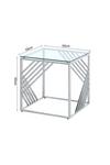 Living and Home Modern Glass Square Accent Table with Metal Base thumbnail 2