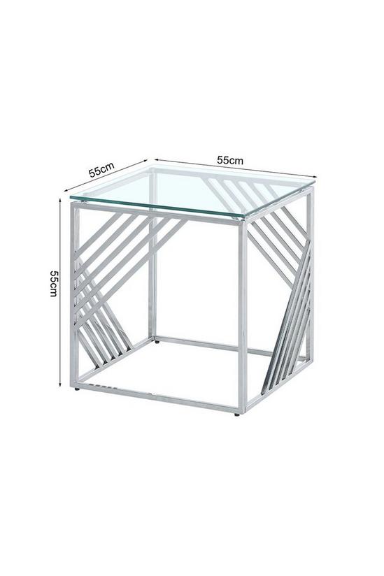 Living and Home Modern Glass Square Accent Table with Metal Base 2