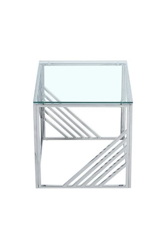 Living and Home Modern Glass Square Accent Table with Metal Base 3