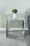 Living and Home Modern Glass Square Accent Table with Metal Base thumbnail 4
