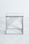 Living and Home Modern Glass Square Accent Table with Metal Base thumbnail 6