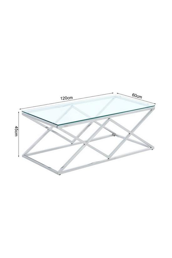 Living and Home Modern Glass Rectangular Dining Table with Metal Base 2