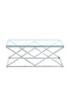 Living and Home Modern Glass Rectangular Dining Table with Metal Base thumbnail 3