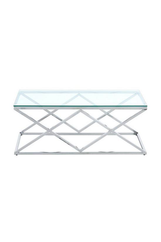 Living and Home Modern Glass Rectangular Dining Table with Metal Base 3