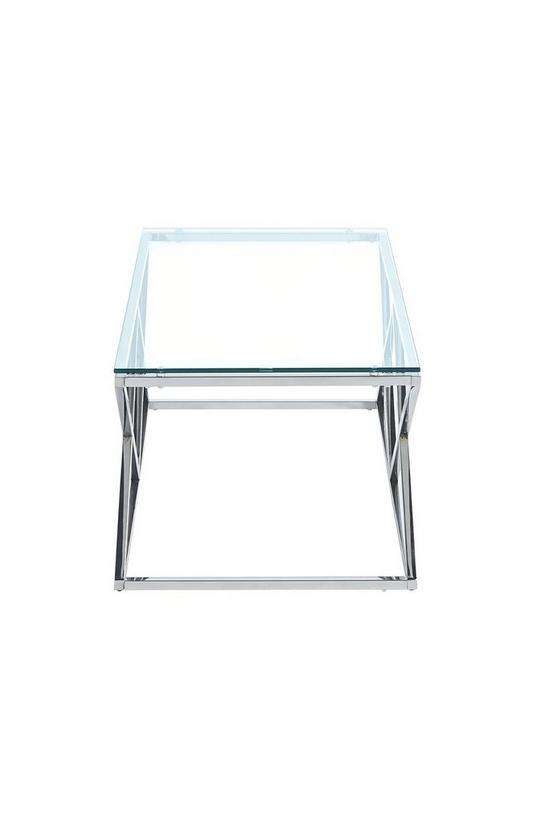 Living and Home Modern Glass Rectangular Dining Table with Metal Base 4