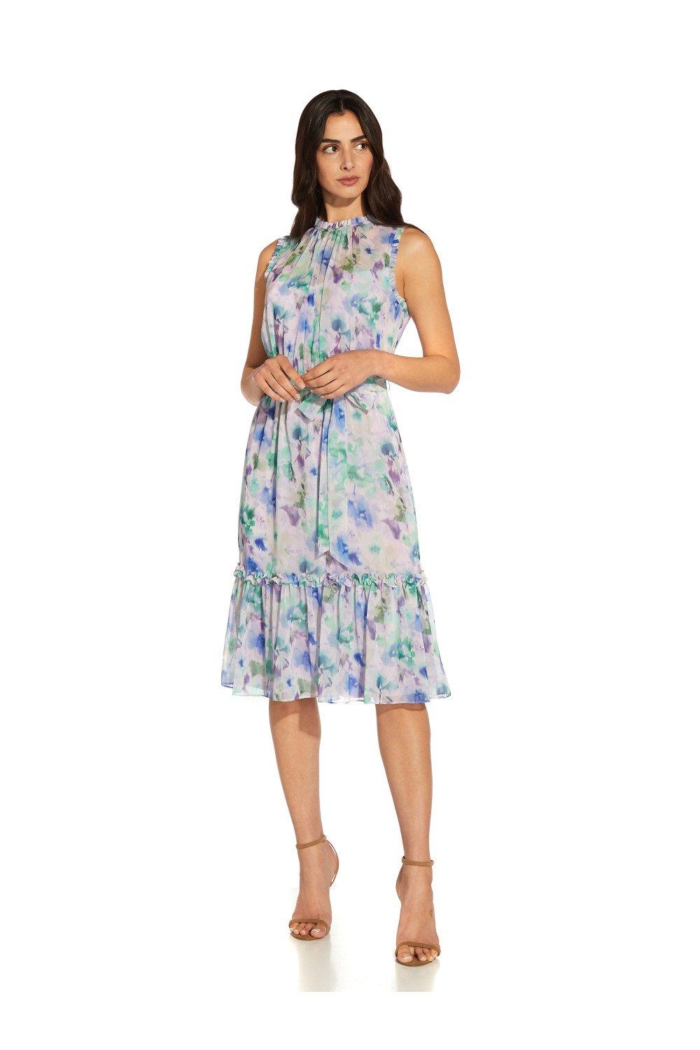 Watercolor chiffon clearance dress