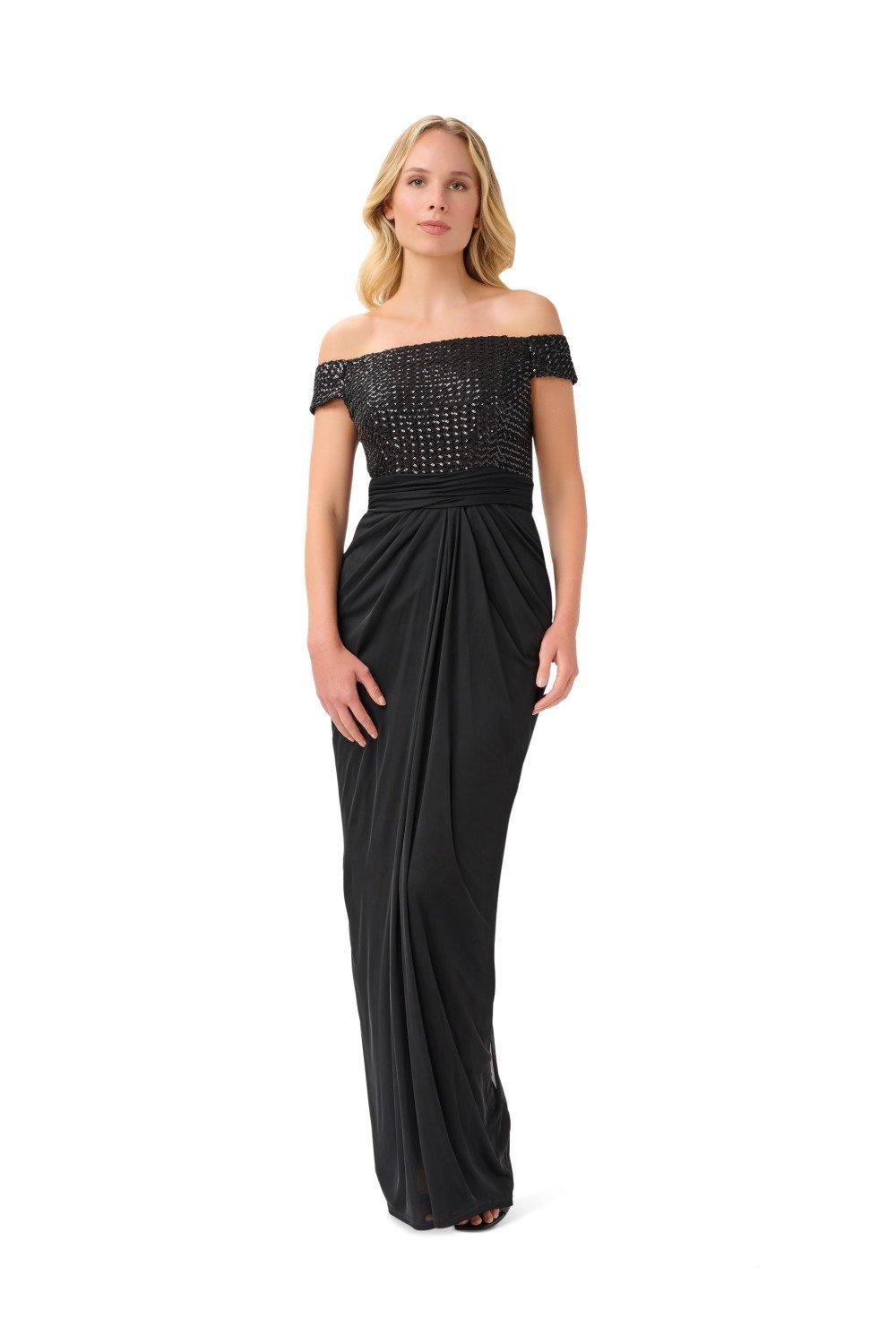 Dresses Sequin Off The Shoulder Gown Papell Studio