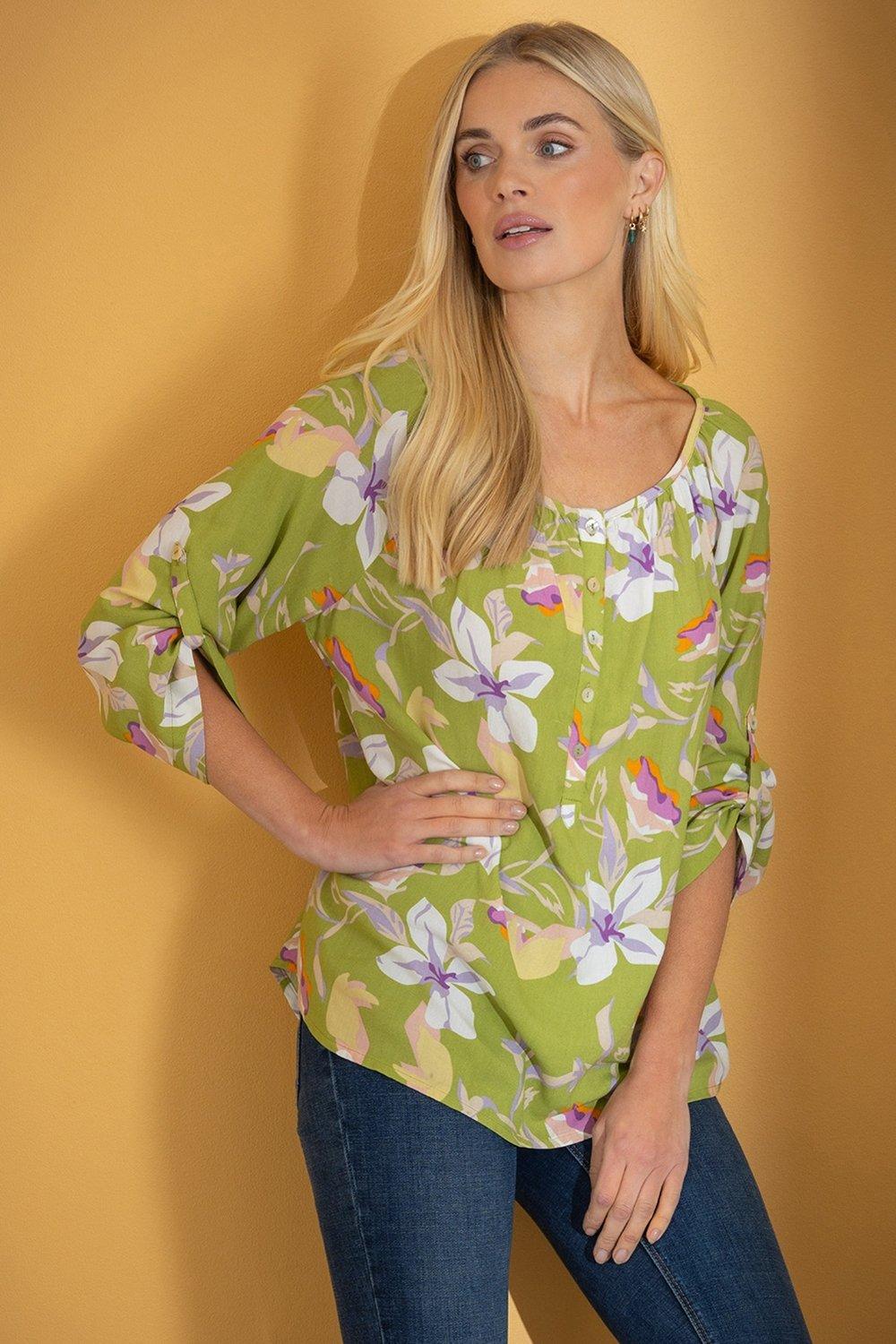 Tops | Botanical Print Top | Klass.