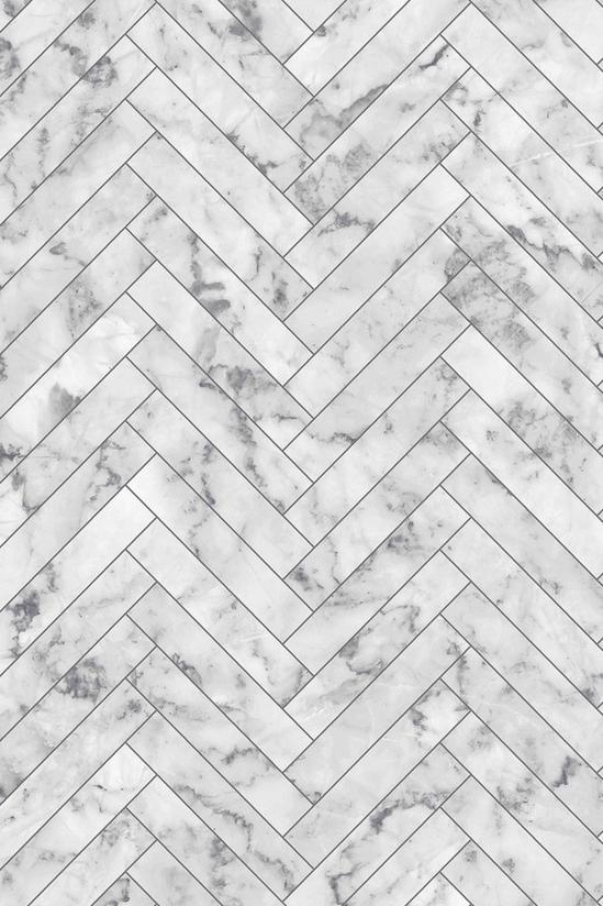 Contour Marble Tile White Wallpaper 2