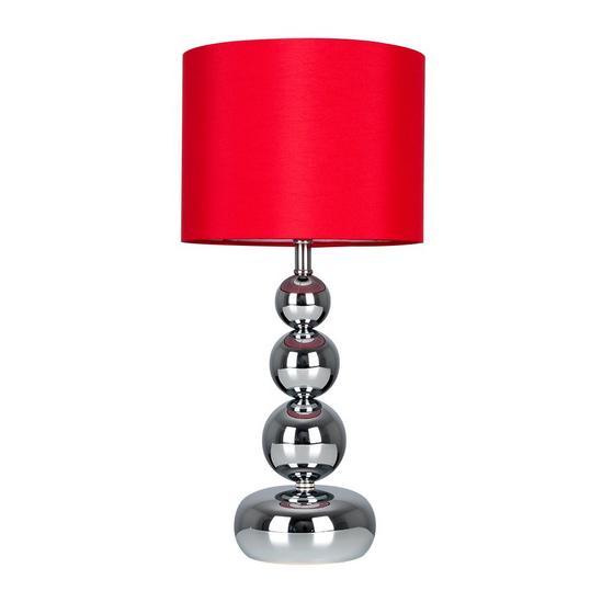 ValueLights Marissa Silver Table Lamp with Red Shade 1