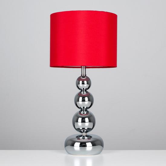 ValueLights Marissa Silver Table Lamp with Red Shade 2