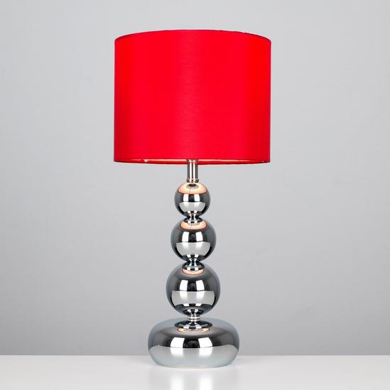 ValueLights Marissa Silver Table Lamp with Red Shade 3