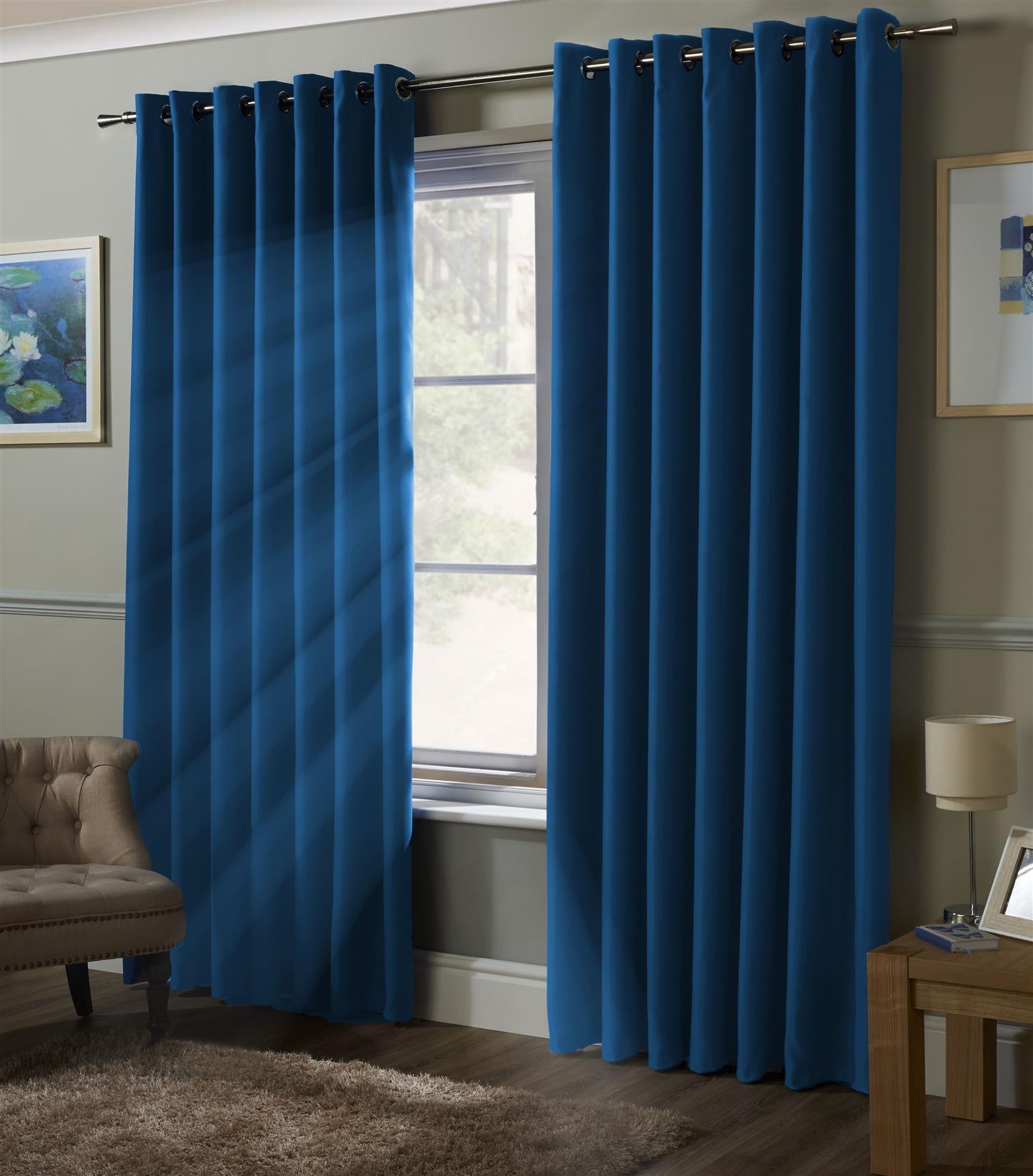 Curtains | Blackout Fully Lined Ready Made Curtains Eyelet Ring Top ...