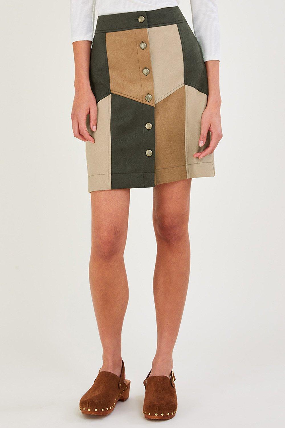 Skirts Suedette Patch Short Skirt Monsoon