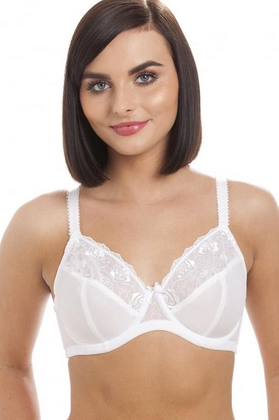 Camille White Lingerie Womens Full Cup Underwired Lace Bra