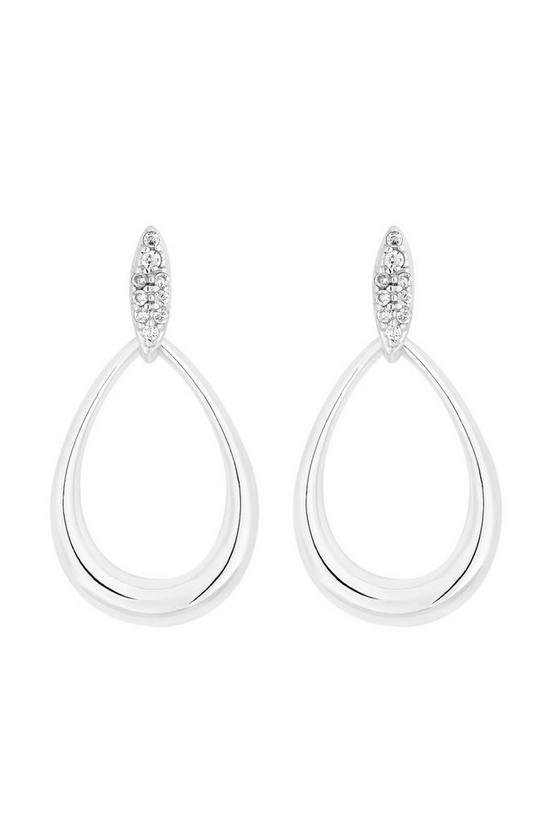 Simply Silver Sterling Silver 925 With Cubic Zirconia Pave Pear Drop Earrings 1