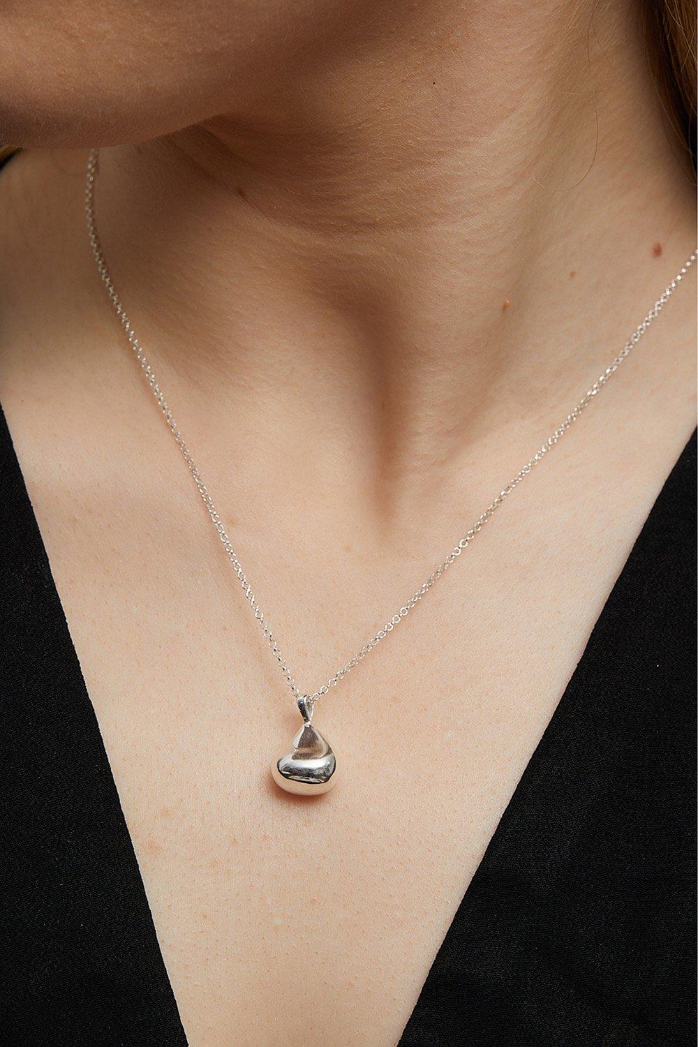 Sterling silver teardrop pendant on sale necklace