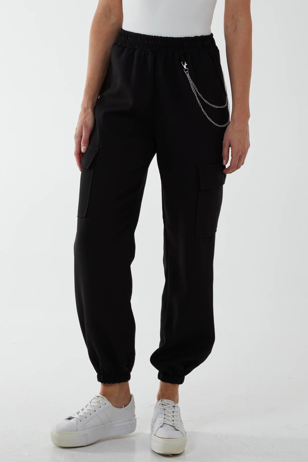 fcity.in - Stylish Double Pocket Chain Cargo Pant For Women / Classic  Graceful