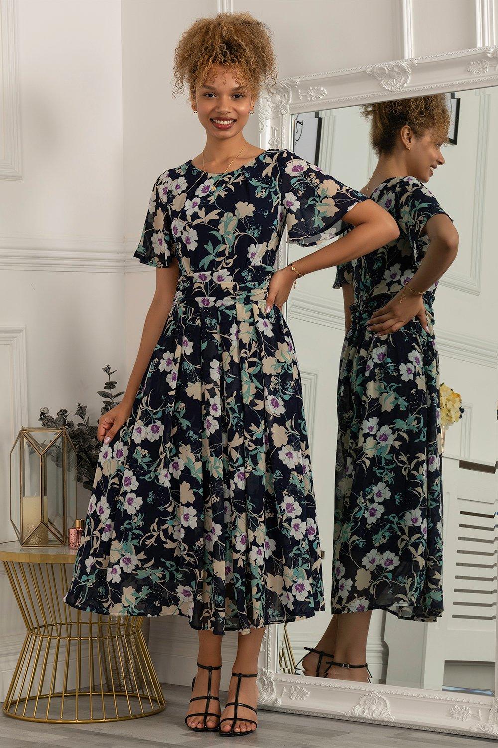 Dresses Nadine Floral Print Chiffon Dress Jolie Moi