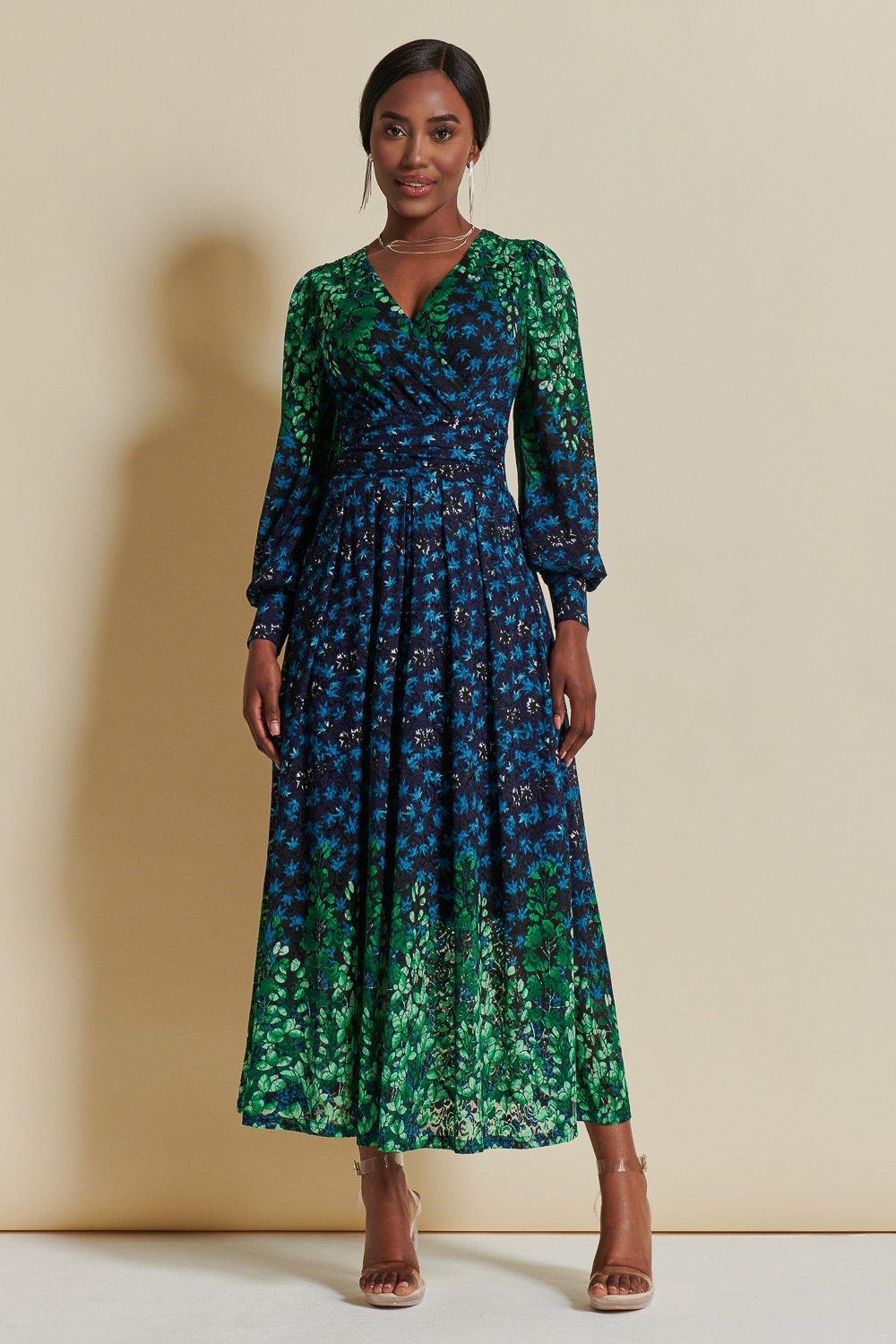 Dresses | Quiyn Symmetrical Print Lace Maxi Dress | Jolie Moi