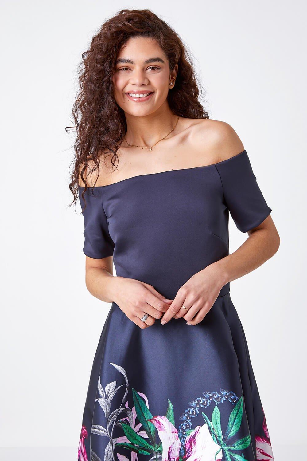 Bardot flare hot sale dress