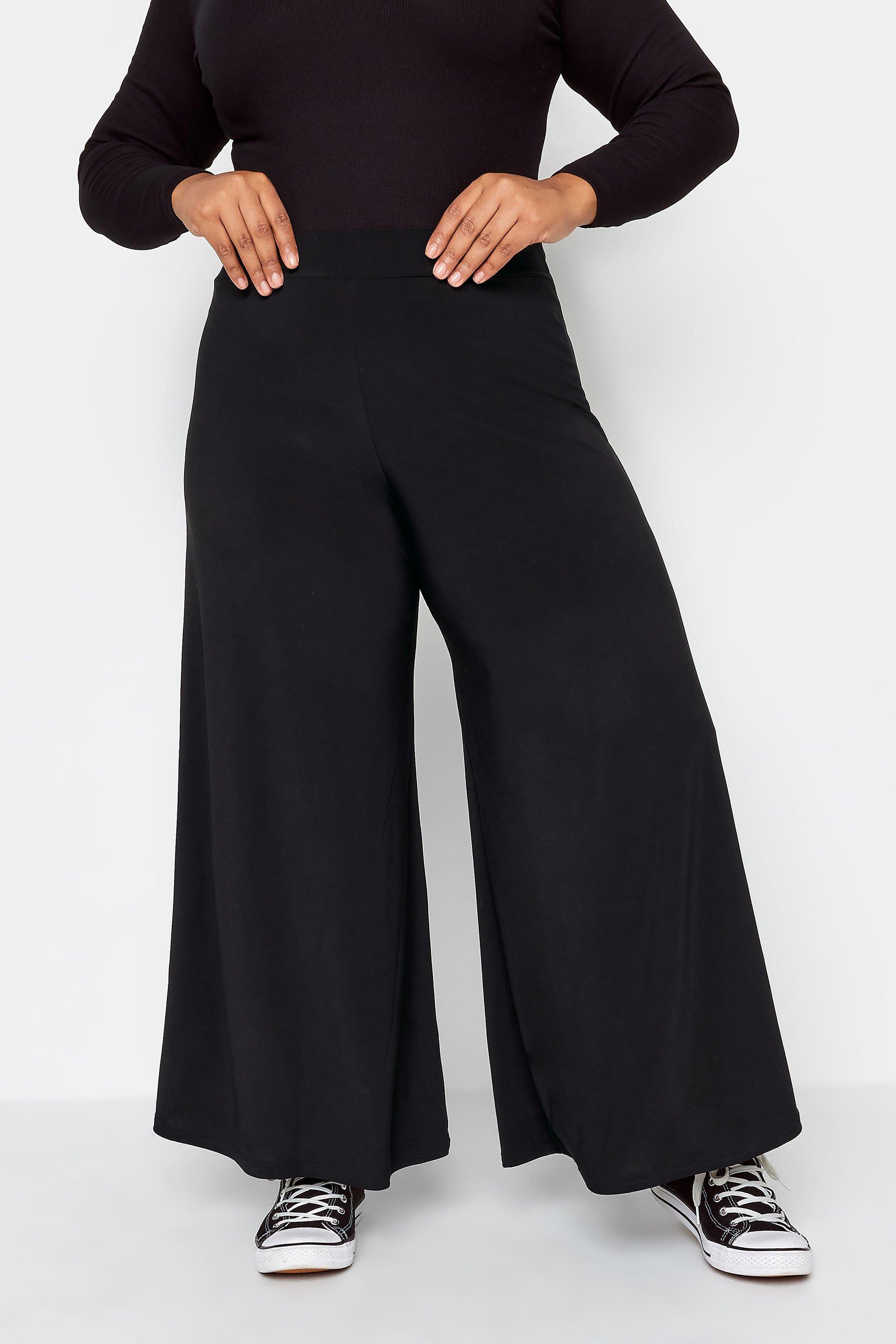 Black Milano high-rise jersey-knit trousers | Joseph | MATCHES UK