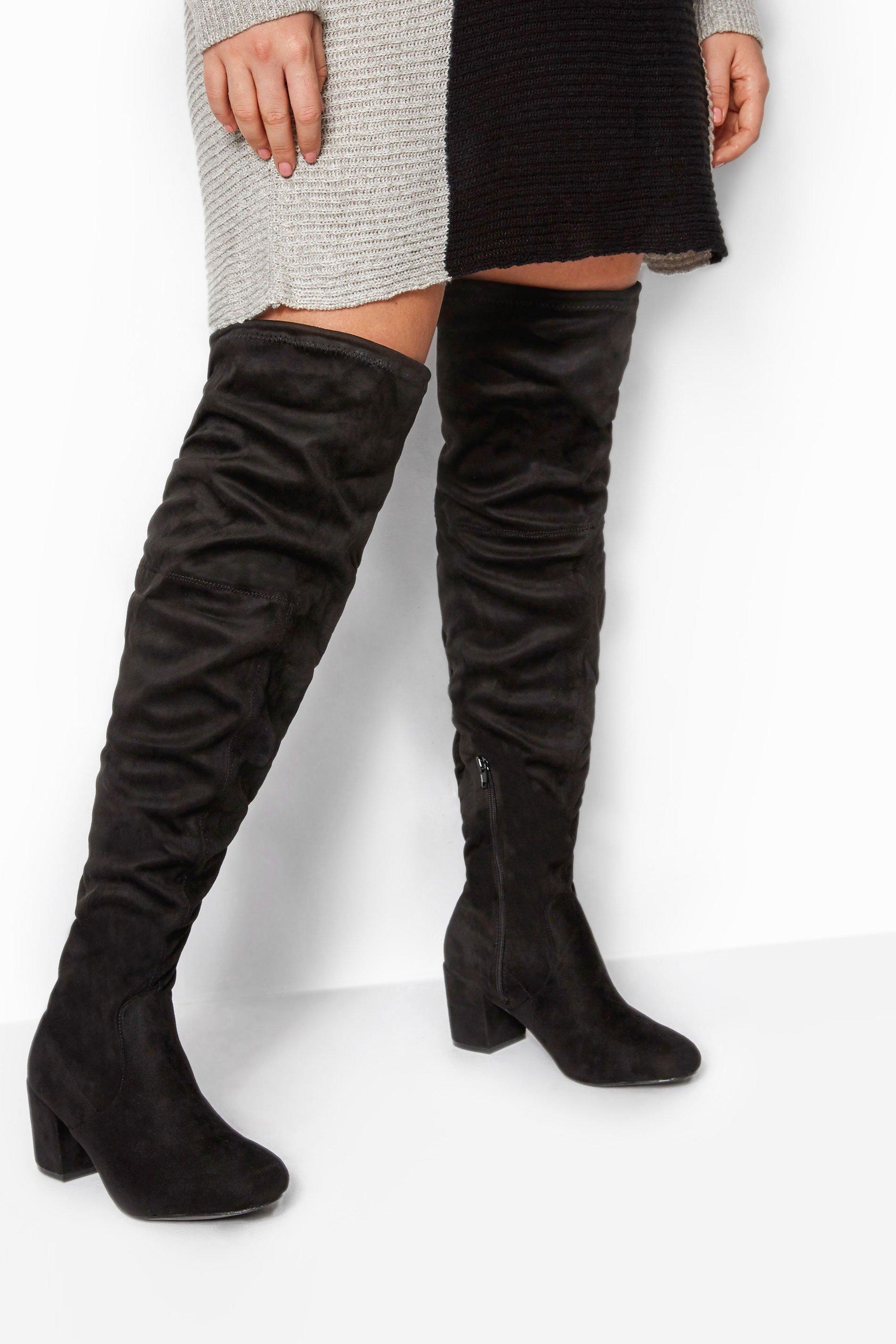 Wide fit over the knee boots uk sale