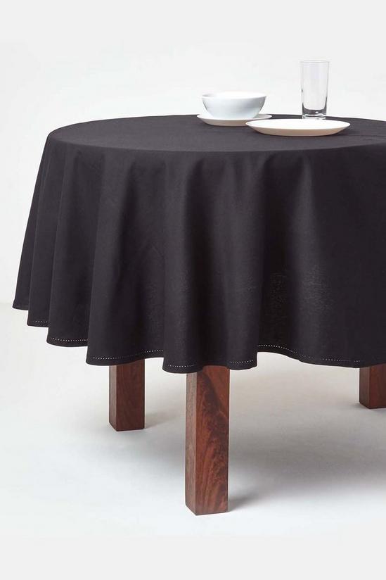 Homescapes Plain Cotton Round Tablecloth, 178 cm 4