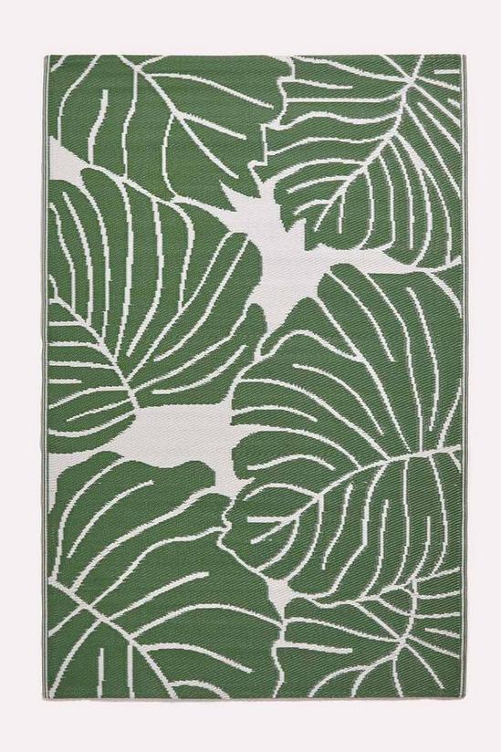 Homescapes Ada Botanical White & Green Outdoor Rug 1