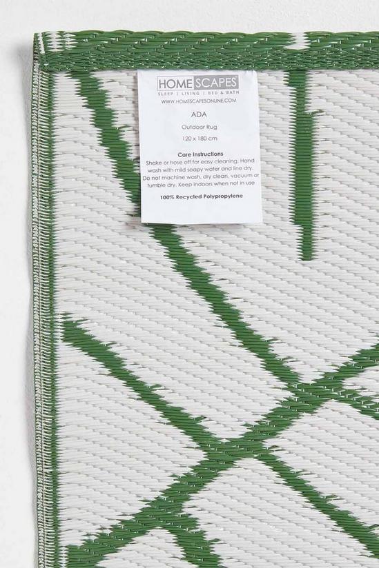 Homescapes Ada Botanical White & Green Outdoor Rug 5