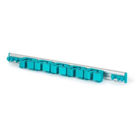 LIVIVO Mop & Broom Storage Holder - Wall Mounting Friction Grip & Adjustable Hook Rack 1