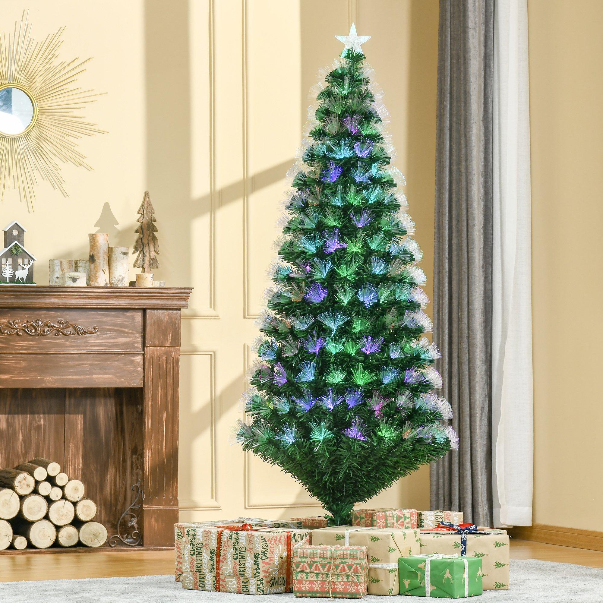 Christmas Trees | 6FT Multicoloured Artificial Christmas Tree With Pre ...