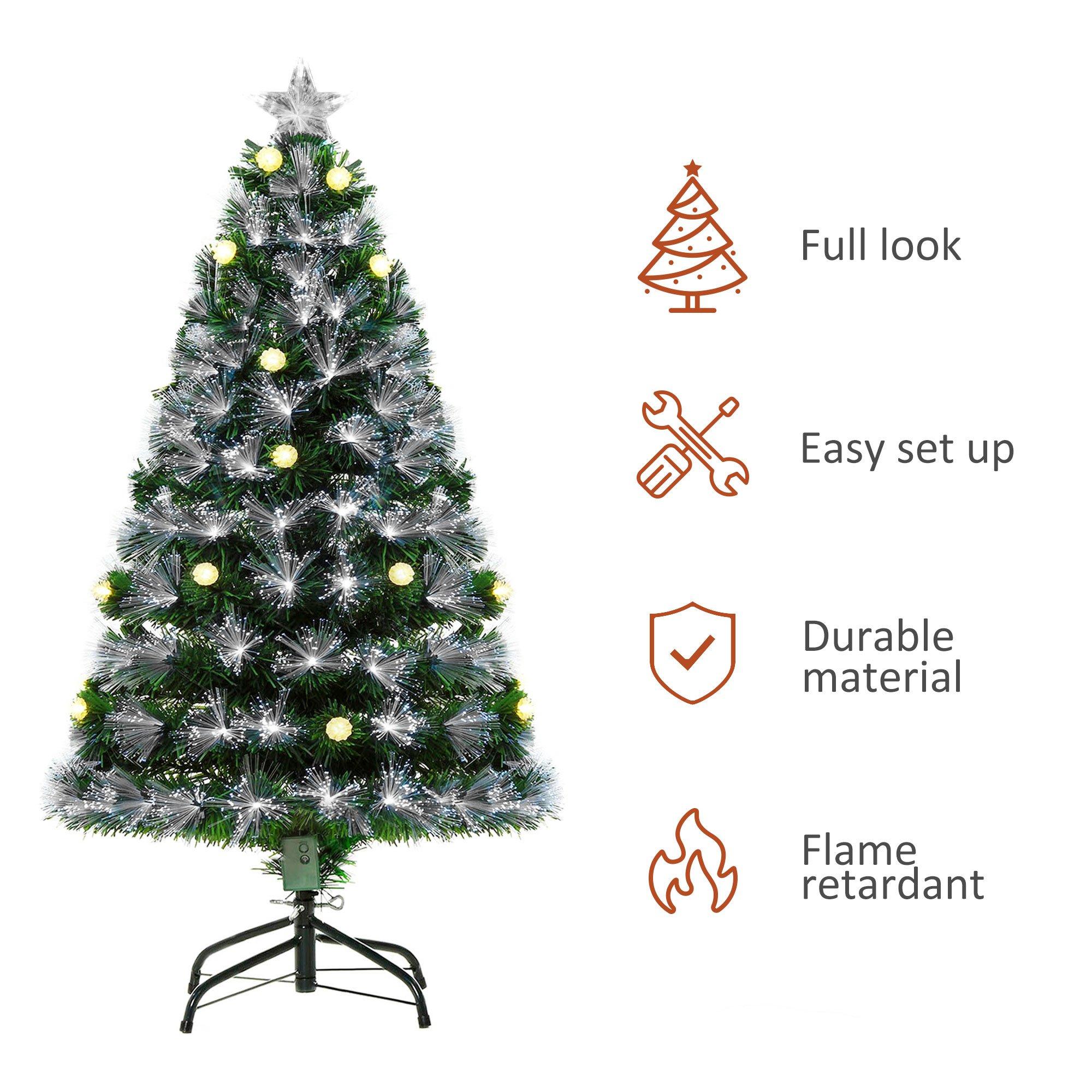 Christmas Trees | 4ft White Light Artificial Christmas Tree LEDs Star ...