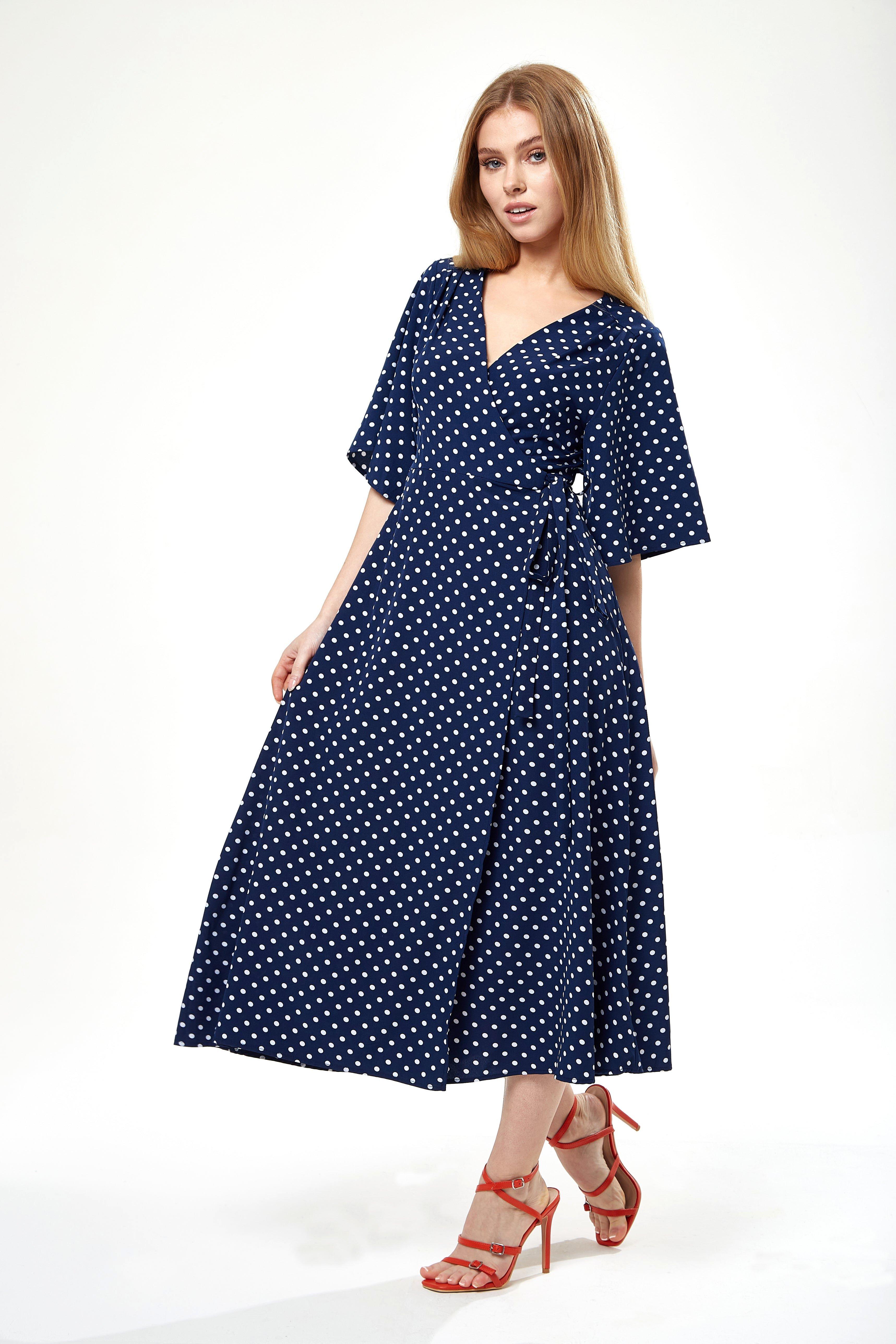 Wallis navy polka outlet dot dress