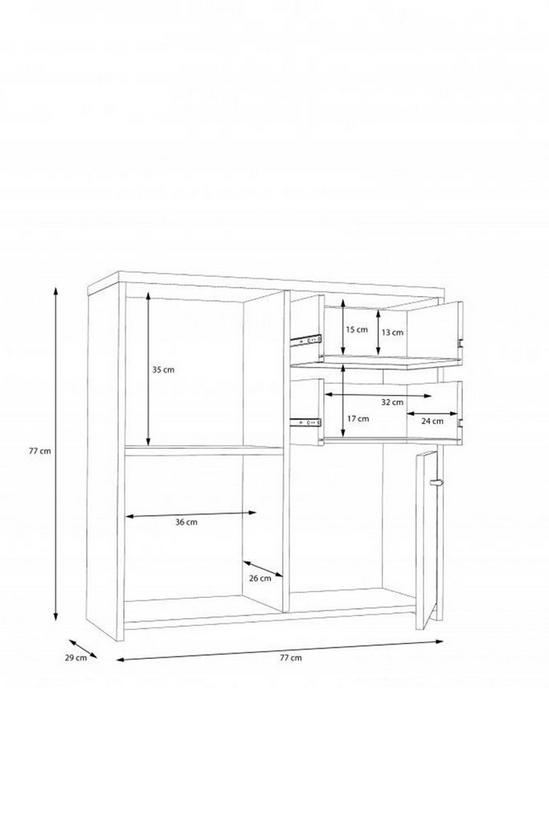 FWStyle Large 3 Door 2 Drawer Storage Unit Matt White & Sonoma Oak 5