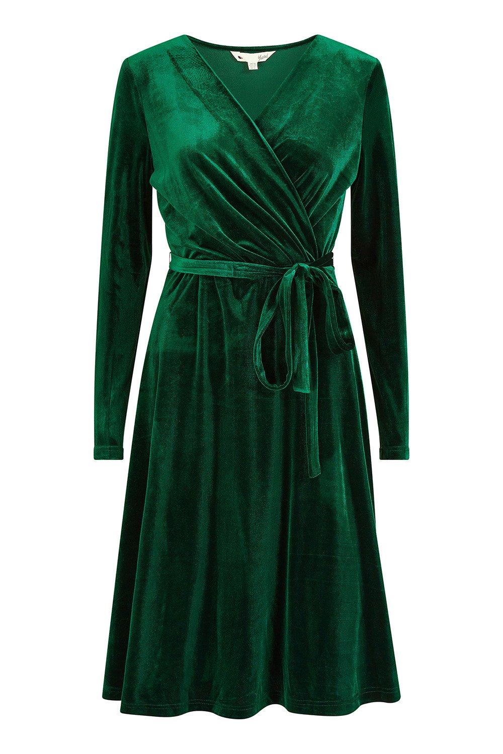 Green velvet shop wrap dress uk