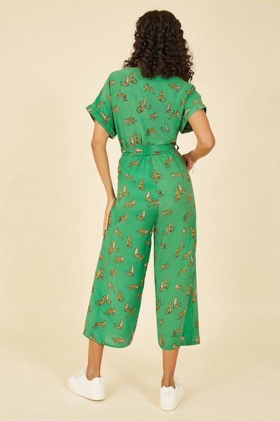 Yumi Green Recycled Cheetah Print Jumpsuit 3