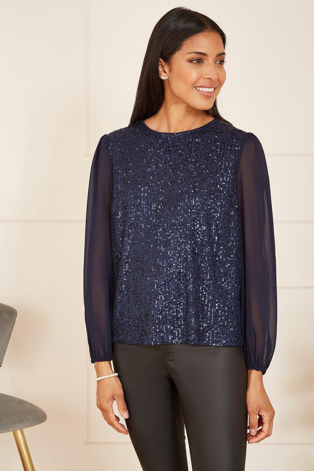 Sequin 2025 top navy