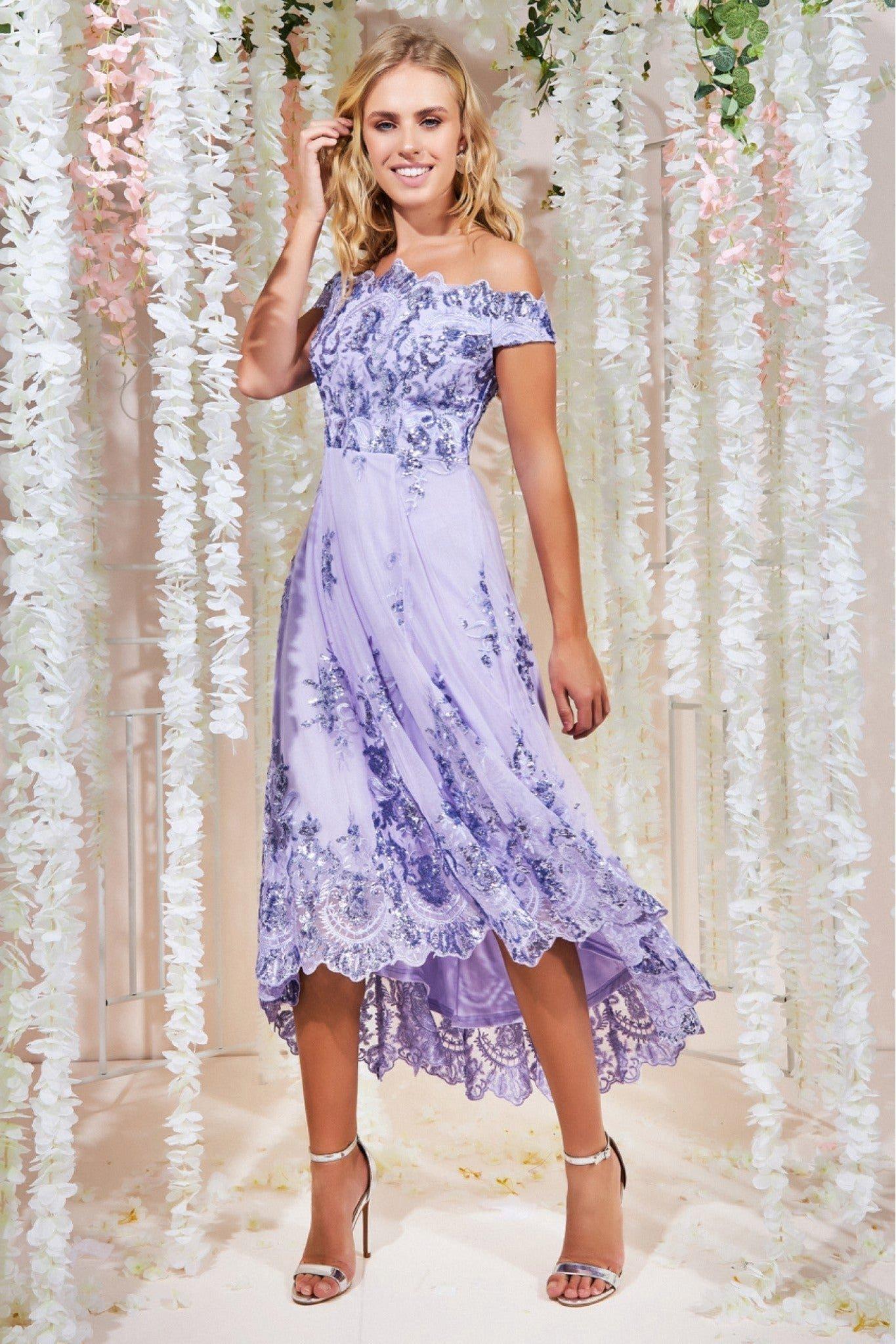 Light purple 2024 lace dress