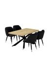 Life Interiors 'Milano Duke' Dining Set with an Oak Table and 4 Dining Chairs thumbnail 2