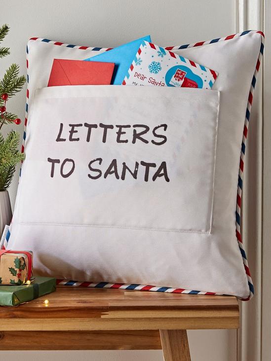 Catherine Lansfield 'Christmas Letters To Santa' Cushion 2