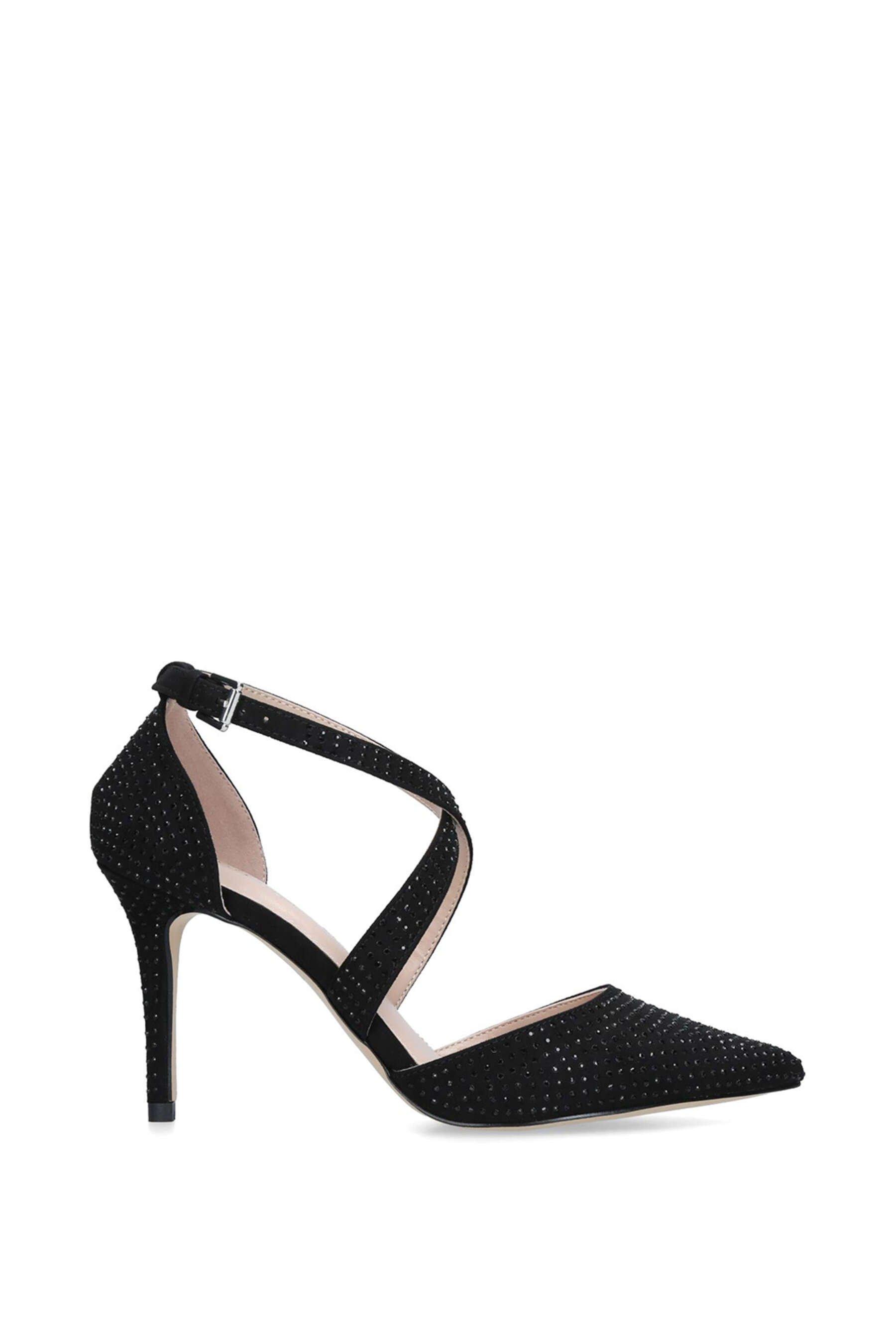 Carvela pointed asymmetric store strap heels