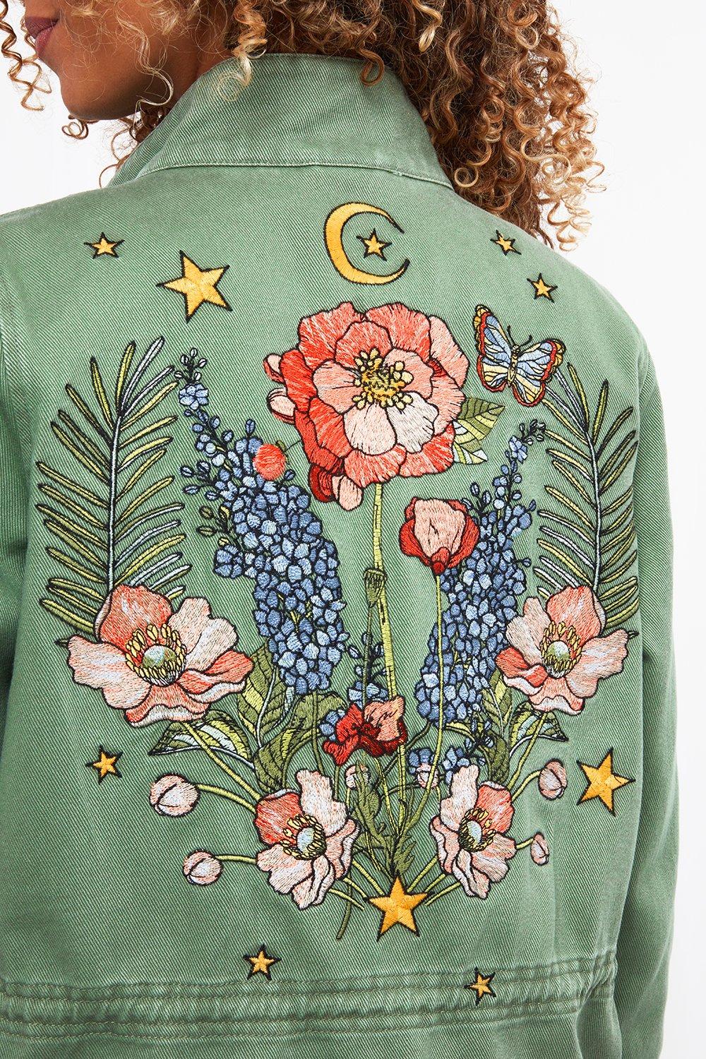 Embroidered sales utility jacket