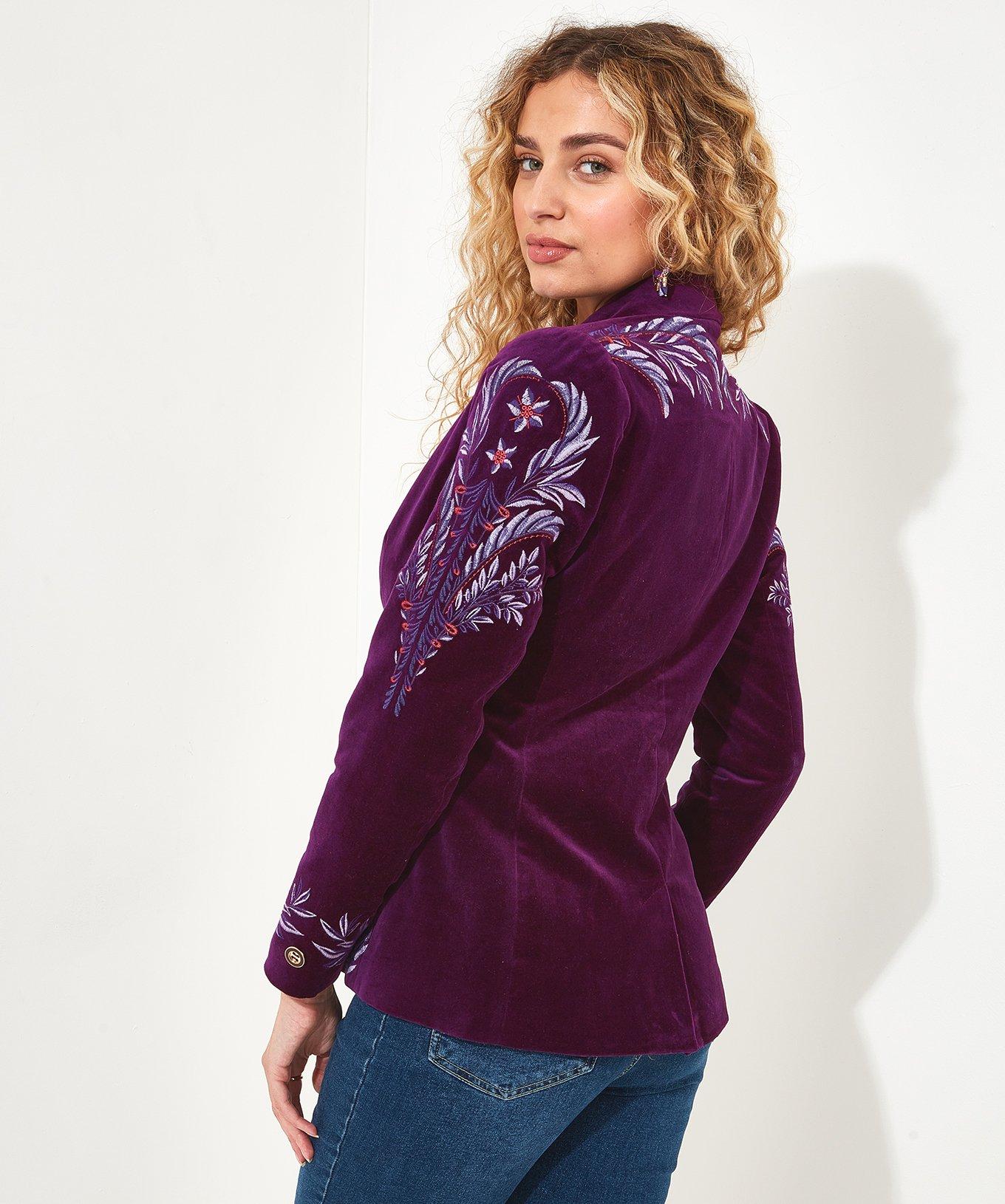 Joe browns clearance purple velvet coat