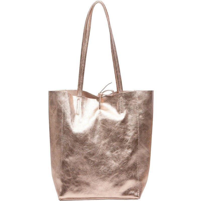 Rose gold shop leather tote