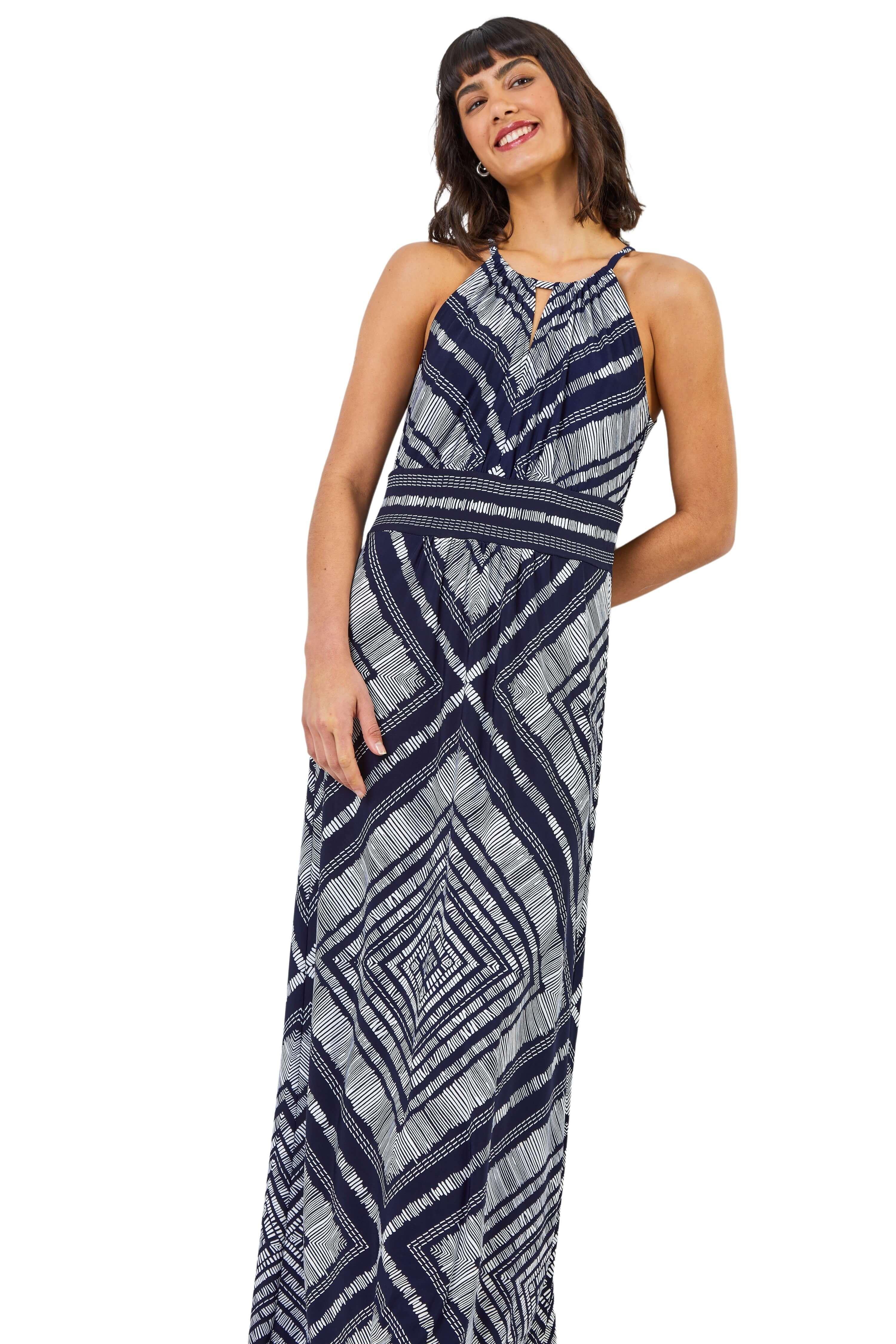 Dresses | Boho Print Halterneck Maxi Dress | Roman