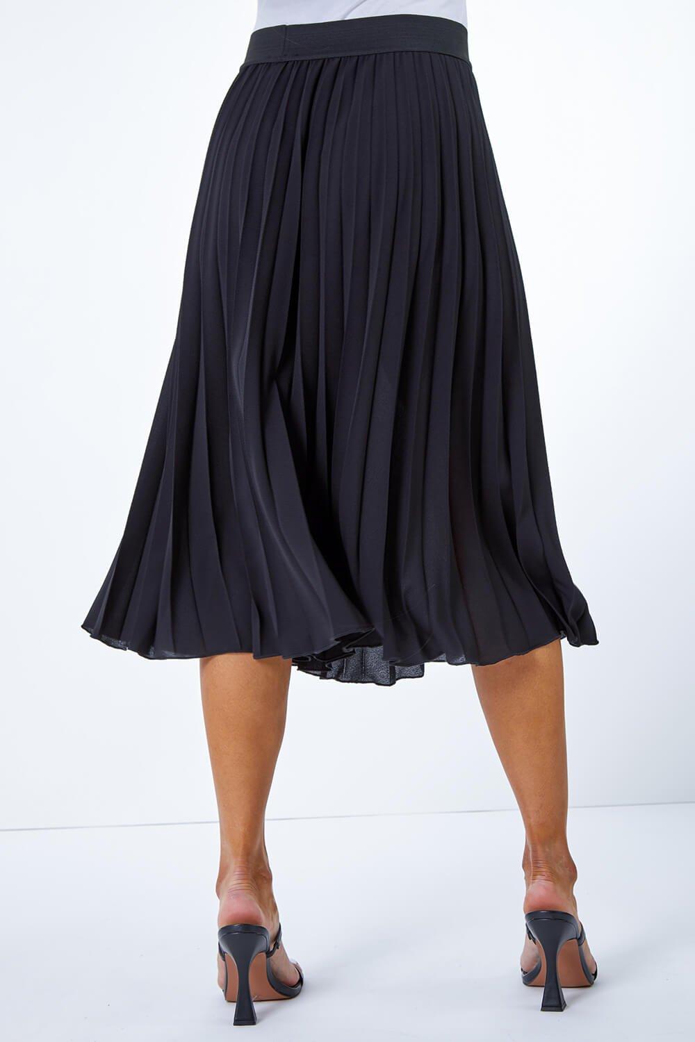 Black pleated shop midi skirt xl